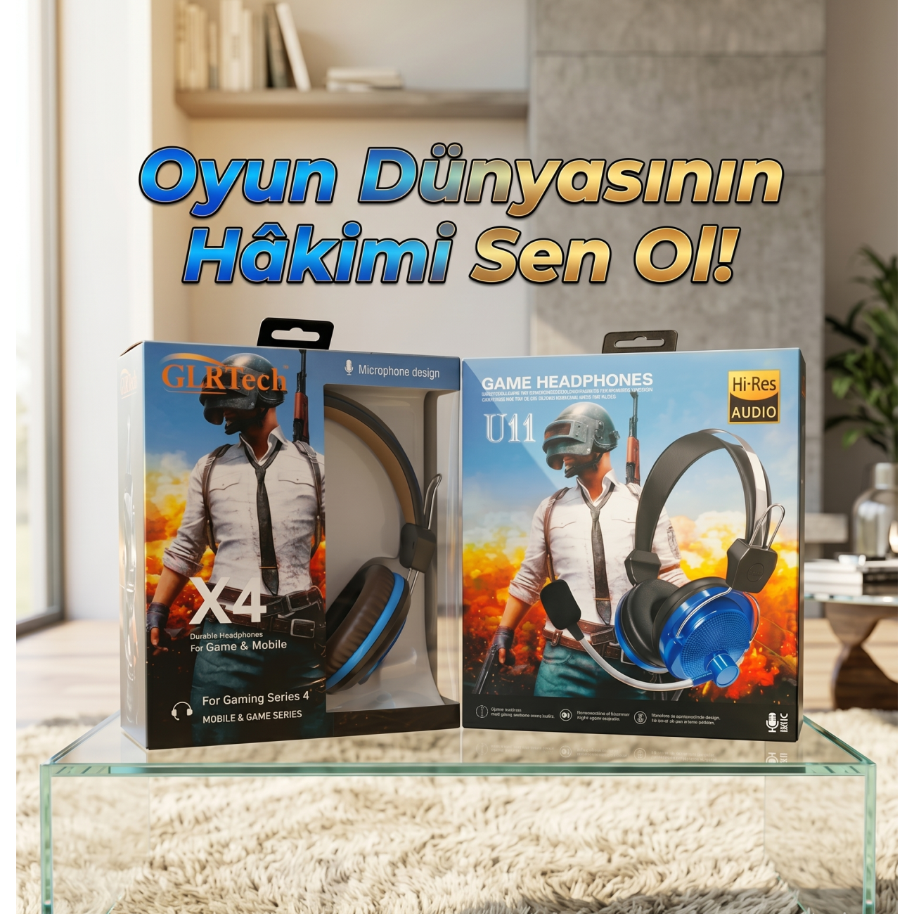 GLRTech X4/U11 Hi-Res Mikrofonlu Gaming Oyuncu Kulaklığı