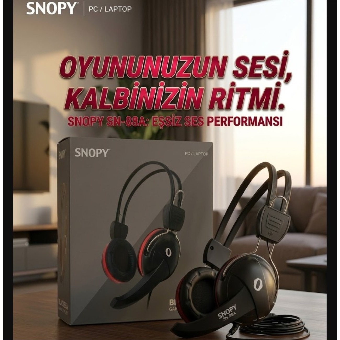 Snopy SN-88A Mikrofonlu Klasik PC Oyuncu Kulaklığı
