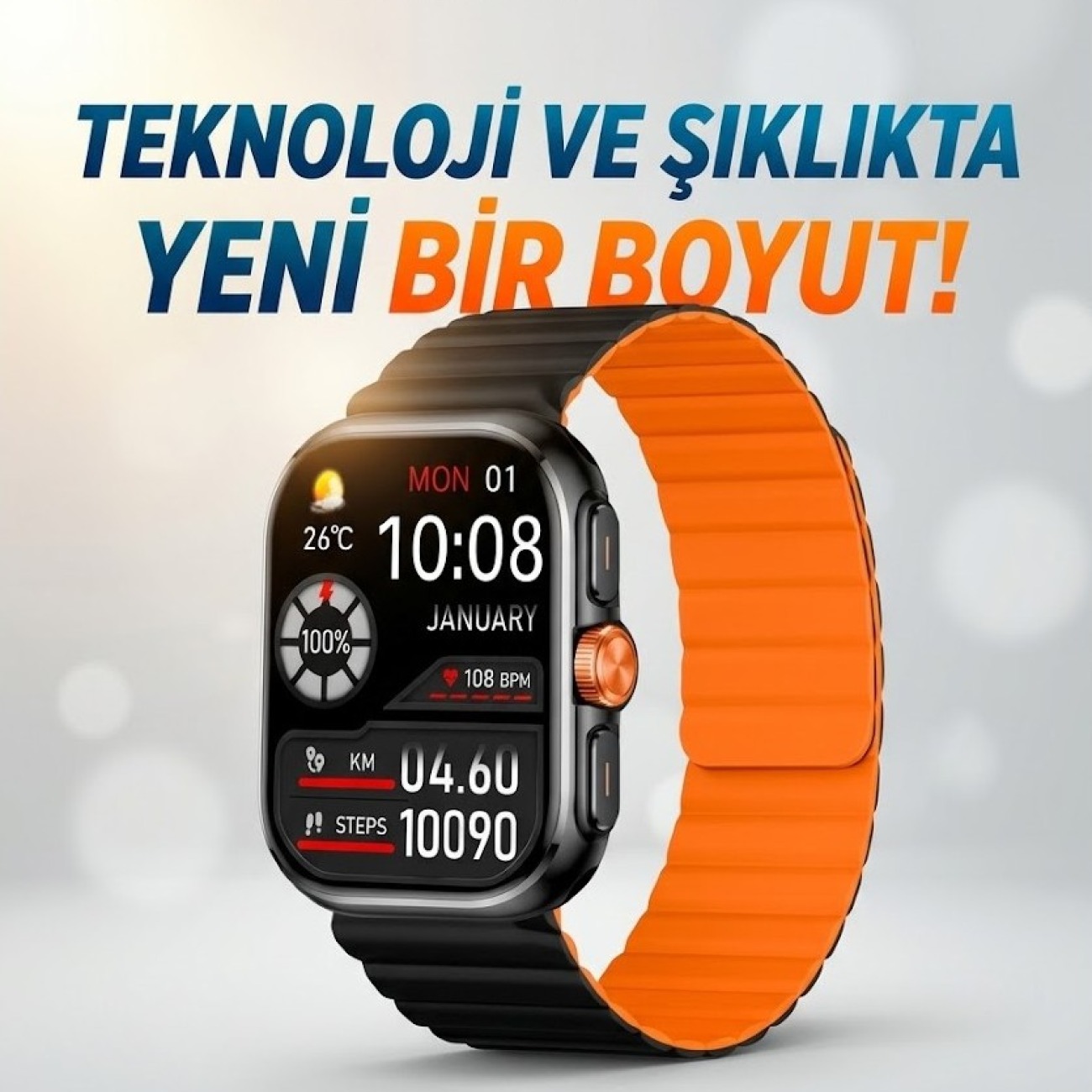 S105 Premium AMOLED LT Watch Çift Renk Kordonlu Akıllı Saat