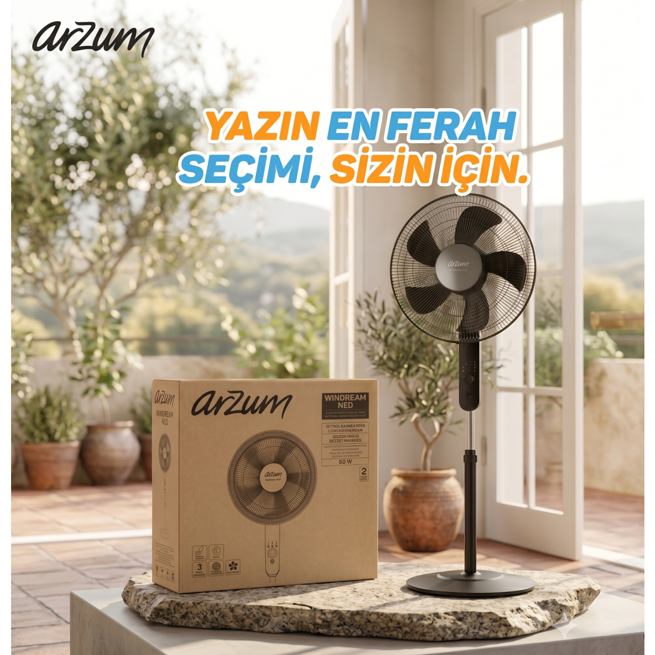 Arzum Windream Ned 50W İyonizerli Ayaklı Vantilatör