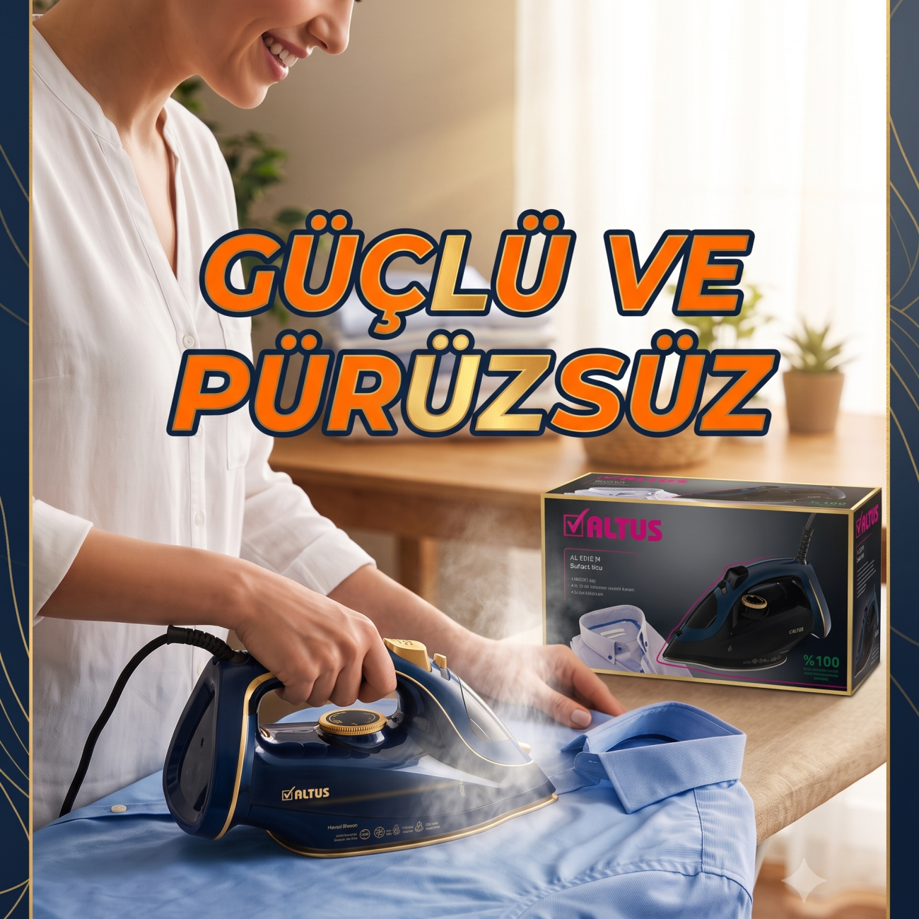 Altus AL 5545 M 2400 W Seramik Tabanlı Buharlı Ütü - Lacivert